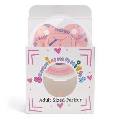 Alternative view of Princess Adult Size Silicone Pacifier for Anxiety: Big Shield Cute Paci for Sleep - Large Nipple Princess and Cat Binky Pink