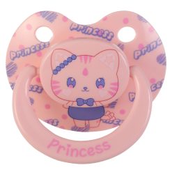Princess Adult Size Silicone Pacifier for Anxiety: Big Shield Cute Paci for Sleep - Large Nipple Princess and Cat Binky Pink