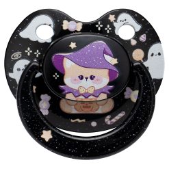 Halloween Bear - Somniumnight Halloween Adult Pacifier Big Size: Cute Bear Binky for Anxiety Relief - Large Shield Paci with Case Black