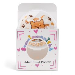 Alternative view of Dogge Somniumnight Adult Sized Pacifier Cute: Large Shield Binky for Anxiety Relief Butterfly Shaped - Puppy Printed Paci with Case