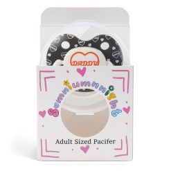 Alternative view of I Love Daddy - Adult Sized Pacifier Large Shield: Butterfly Shaped Cute Printed Binky - Soft Silicone Paci with Case White and Black
