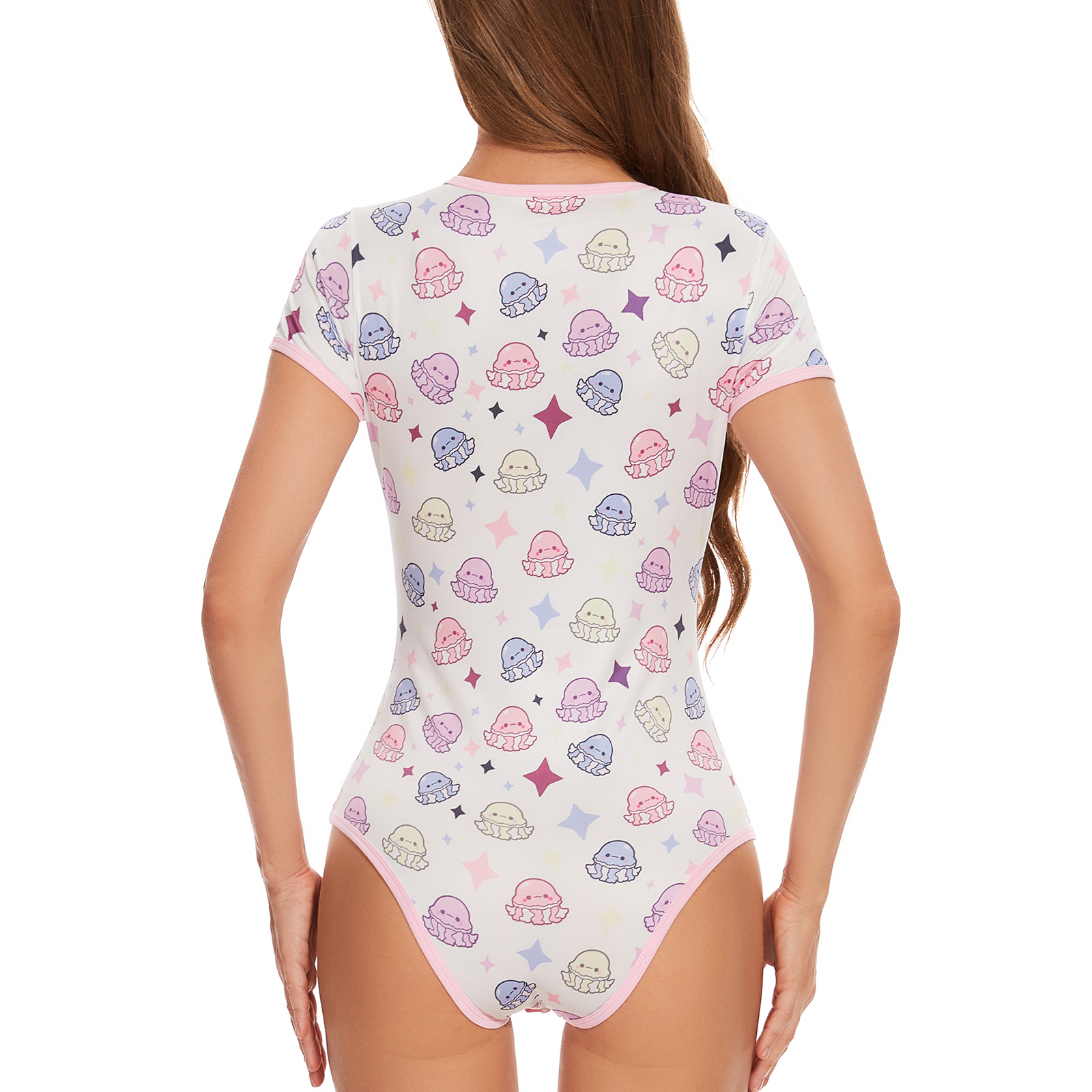Somniumnight Adult Onesie Pjs for Women: Cute Lounge Bodysuit & Romper with Snap Crotch - Soft & kawaii Pajamas Short Sleeves - Image 2