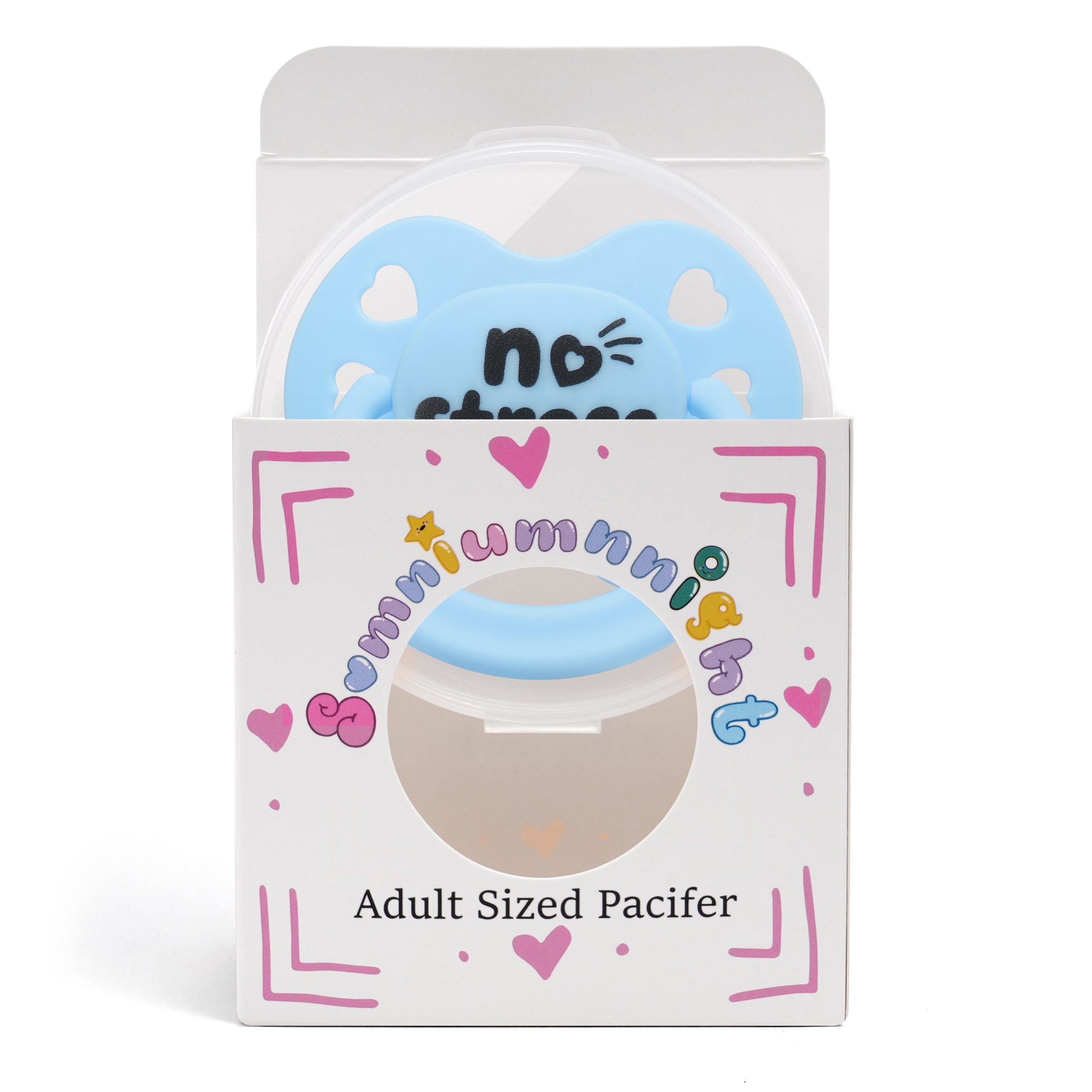 Big Pacifier Silicone for Anxiety: Trans Pride Colors Binky with Heart Cutout Big Shield Easy Clean - Stress Relief Paci for Autism Sleep Exchange Gift - Image 3