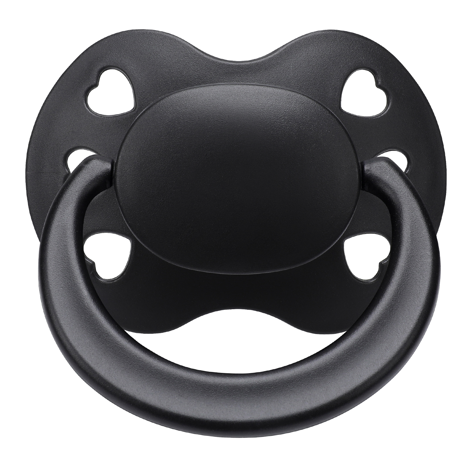 Somniumnight Adult Size Pacifier for Anxiety: Six Heart-Shaped Holes Big Silicone Nipple Binky for Sleep - Large Shield Stress Relief Products Paci